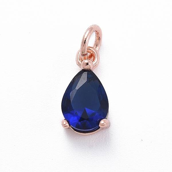 Brass Micro Pave Cubic Zirconia Pendants