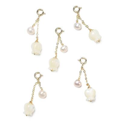 Natural Trochid Shell Flower Pendant Decoration