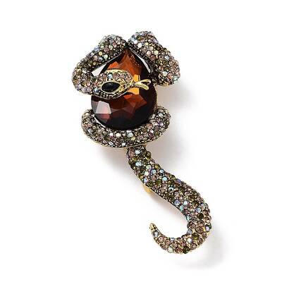 Tibetan Style Alloy Rhinestone Brooch