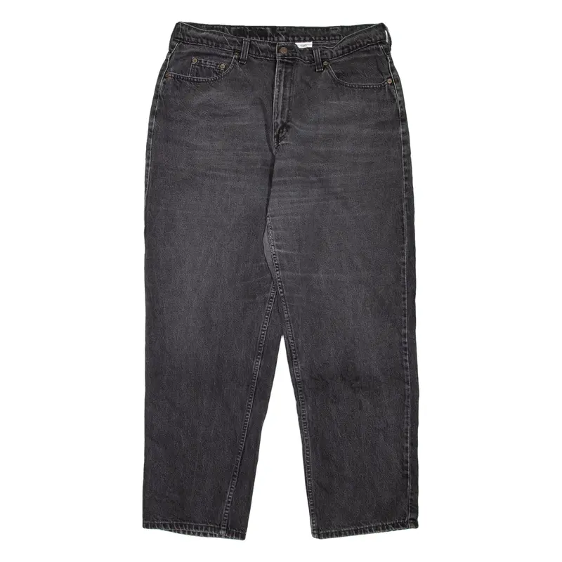 LEVI'S 535 Euro Fit Mens Jeans Black Relaxed Straight 90s W34 L32