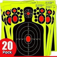 20/30pcs Large-Scale Human Silhouette Targets - High-Visibility Reactive Splatter Glow Florescent Paper Design for Accurate R...