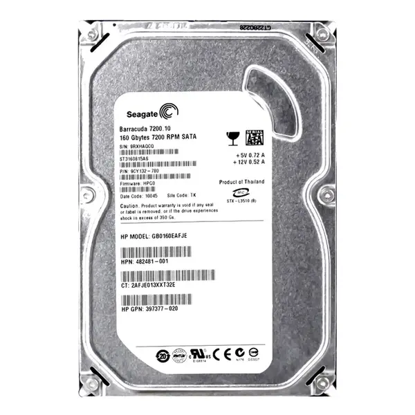 9CY132-780 Seagate BarraCuda 7200.10 Series 160GB 7200RPM SATA 3Gb/s 8MB Cache (RoHS) 3.5-Inch Hard Drive