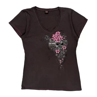 Harley Davidson Graphic T-Shirt - Small Black Cotton