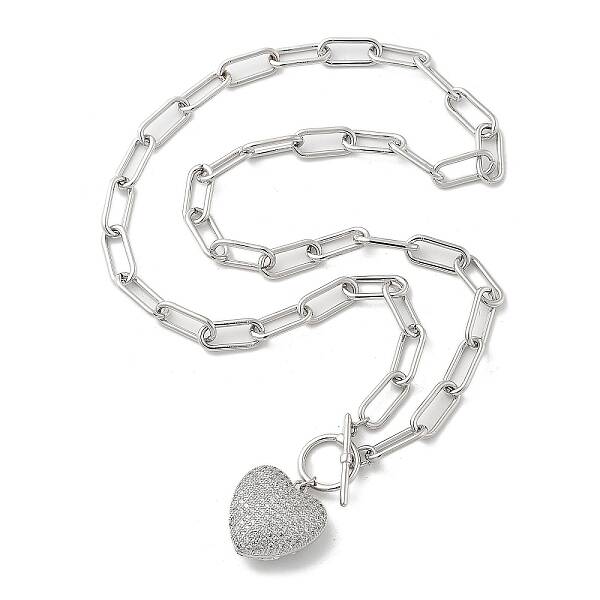 Brass Micro Pave Cubic Zirconia Pendant Necklaces
