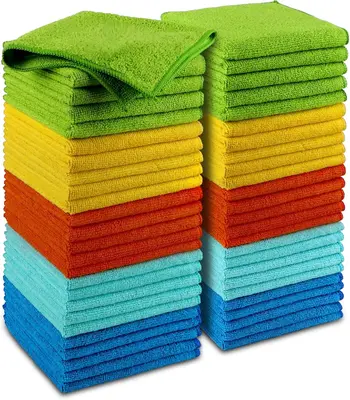 Microfiber Cleaning Cloths-50 Pack, Premium All-Purpose Car Cloth, Lint Free, Scratch-Free, Absorbent Cleaning Towel for Cars...