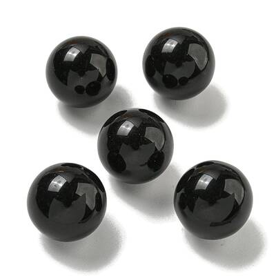 Natural Obsidian Round Ball Figurines Statues for Home Office Desktop Decoration