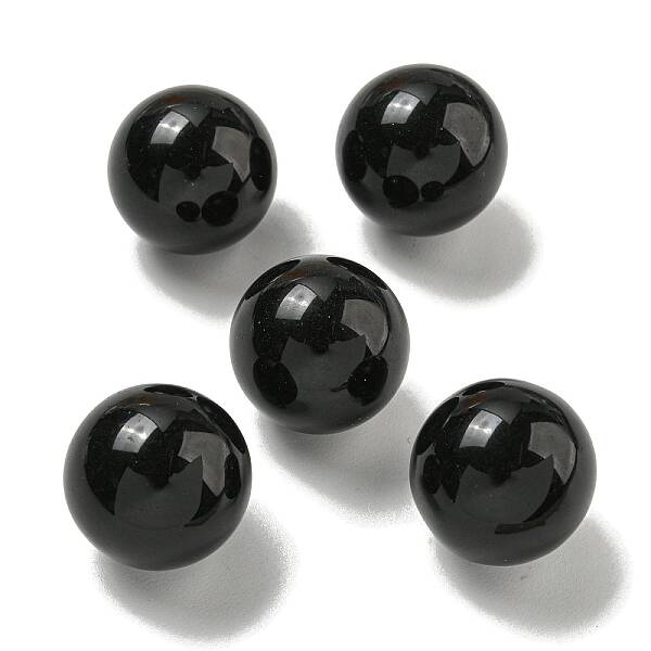 Natural Obsidian Round Ball Figurines Statues for Home Office Desktop Decoration