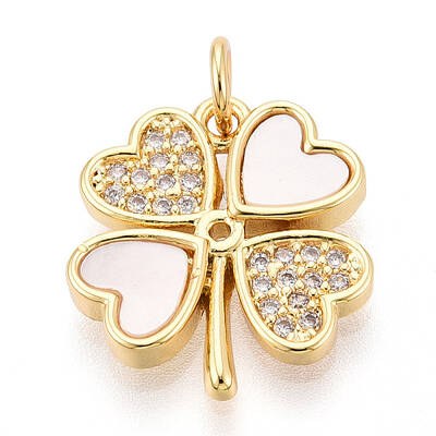 Brass Micro Pave Clear Cubic Zirconia Pendants
