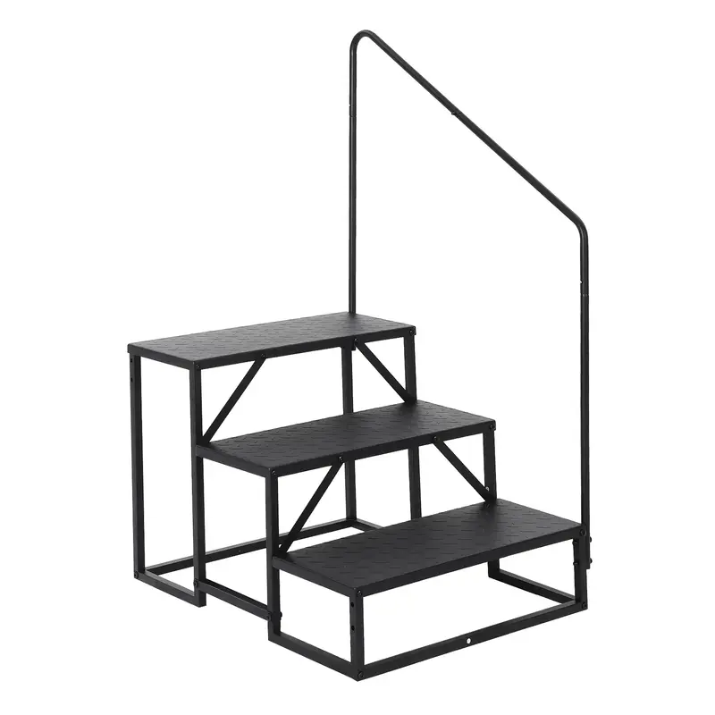 Garvee Heavy Duty Stability & Safety – RV Step Stool with Handrail – 3-Step Carbon Steel Ladder – 660 lbs Support – P...