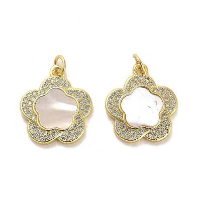 Brass Micro Pave Clear Cubic Zirconia Pendants