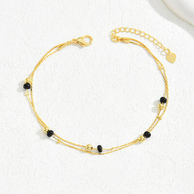 Gold Plated Brass Beads Anklets