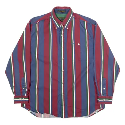 ALEXANDER JULIAN COLORS Mens Shirt Blue Striped Long Sleeve L
