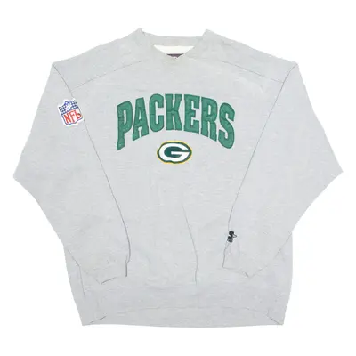 STARTER NFL Packers Mens Sweatshirt Grey V-Neck 90s USA XL