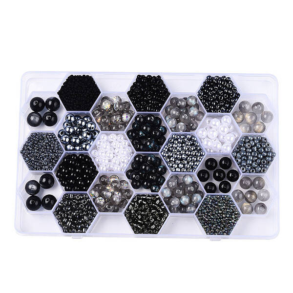 DIY 24 Style Acrylic & Resin Beads Jewelry Making Finding Kit