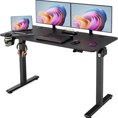 Standing Desk - 48*24inchStand up Desk with Splice Board, Electric Height Adjustable Desk power fe zibo affordable diningtabl...