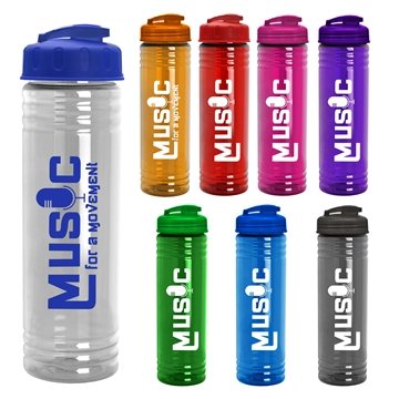 200 Custom 24 oz Slim Fit Water Bottle With Flip Lid - BPA Free & ...