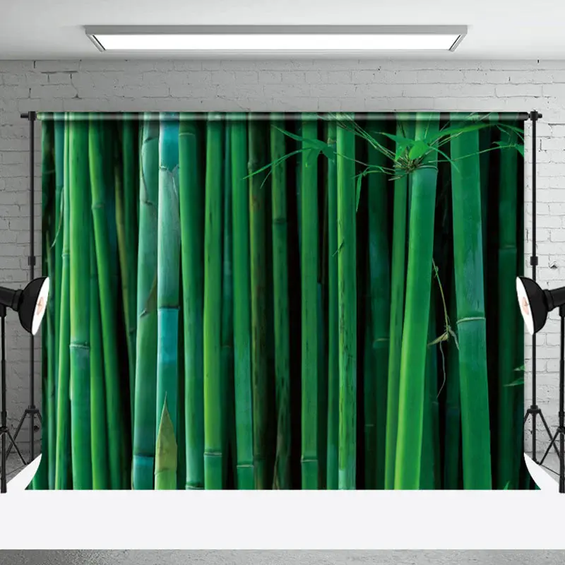 Spring Nature Green Bamboo Backdrop For Photography - Aperturee