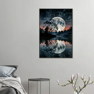 Moonlit Serenity Framed Print - Tranquil Memories