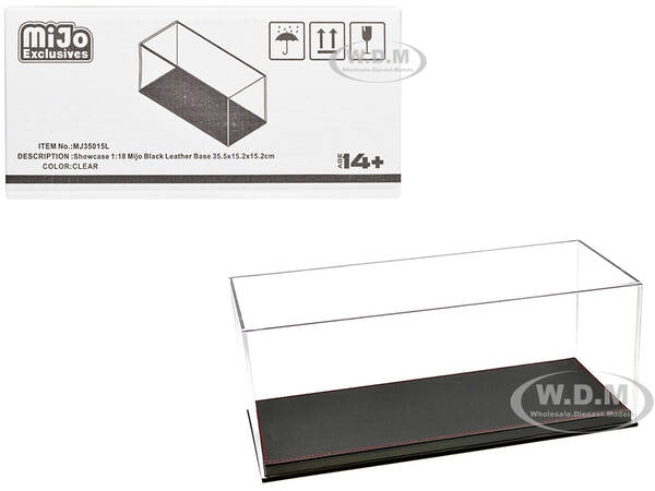 Showcase Acrylic Display Case with Black Synthetic Leather Base \