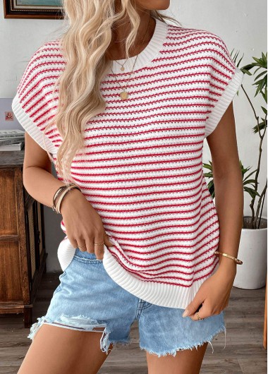 Modlily Red Short Sleeve Round Neck T Shirt - 2XL