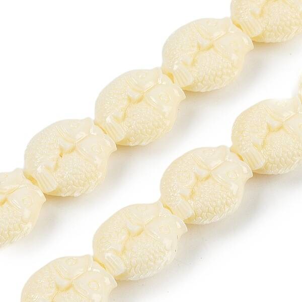 Synthetic Coral Carved Beads Strands