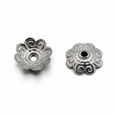 Tarnish Resistant 304 Stainless Steel Flower Bead Caps