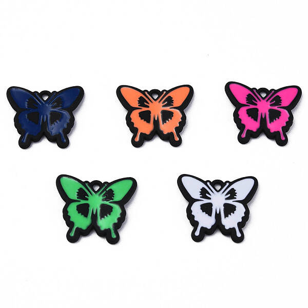 Spray Painted Alloy Enamel Pendants