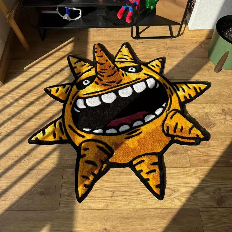 Creative Sun Carpet, Anime Style Room Decor Rug, Festival Gift Idea, Living Room & Bedroom Decoration, Unique Home Accessory