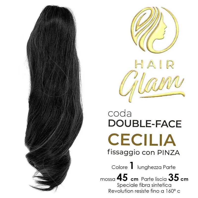 Hair glam cecilia double face ponytail with fiber clip 1 Revolution
