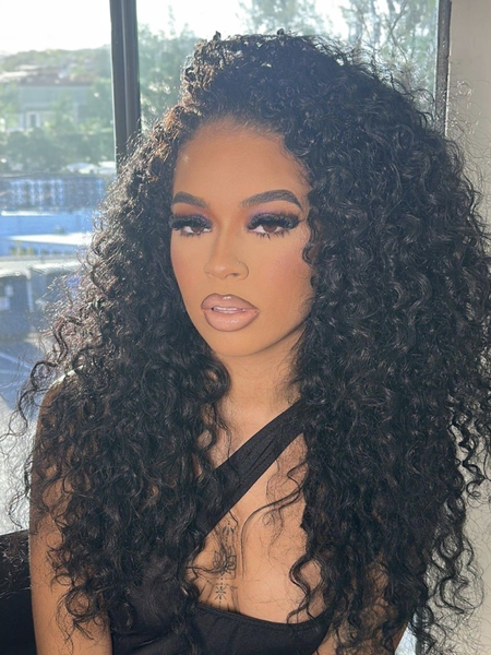 6x4.5 Pre Cut Lace Put On And Go Curly Hair Natural Black Lace Wig With Breathable Cap Bleached Knots