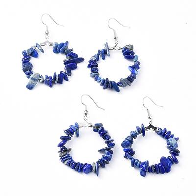 Natural Dyed Lapis Lazuli Dangle Earrings