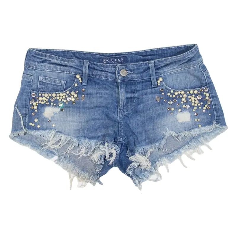 GUESS Jems Womens Denim Shorts Blue Relaxed S W27