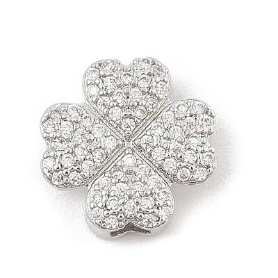 Brass Micro Pave Cubic Zirconia Slide Charms