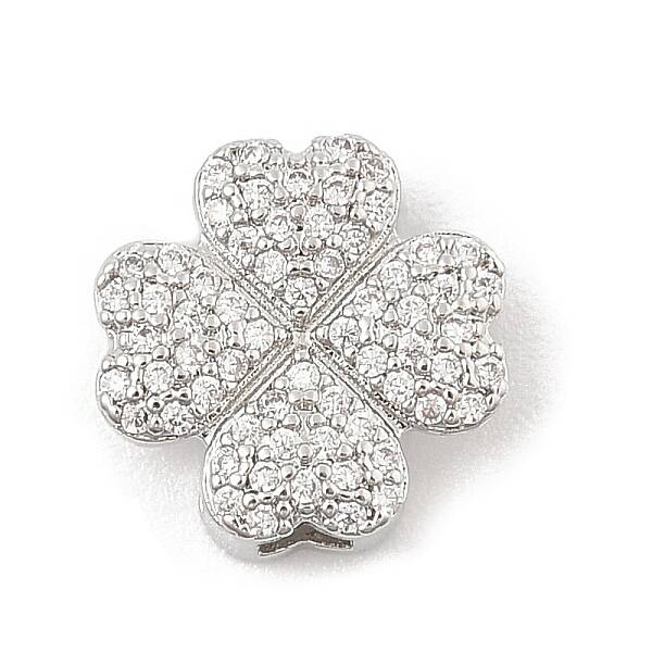 Brass Micro Pave Cubic Zirconia Slide Charms