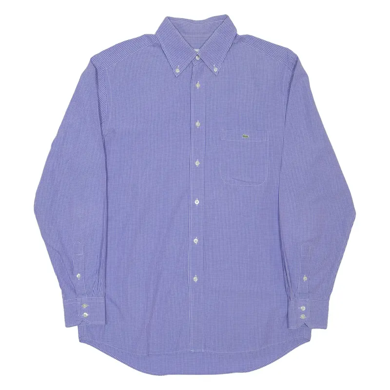 LACOSTE Mens Shirt Purple Check Long Sleeve L