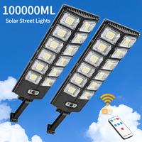 100000LM Solar Street Lights Outdoor, Solar Lights for Outside, Waterproof IP66 for Outdoor Lighting, Driveway, Parking Lot, ...