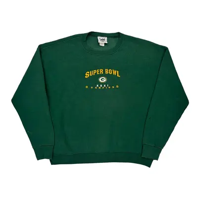 Made In Usa Green Bay Packers Lee Sport Nfl Sweatshirt - XL Green Cotton Blend