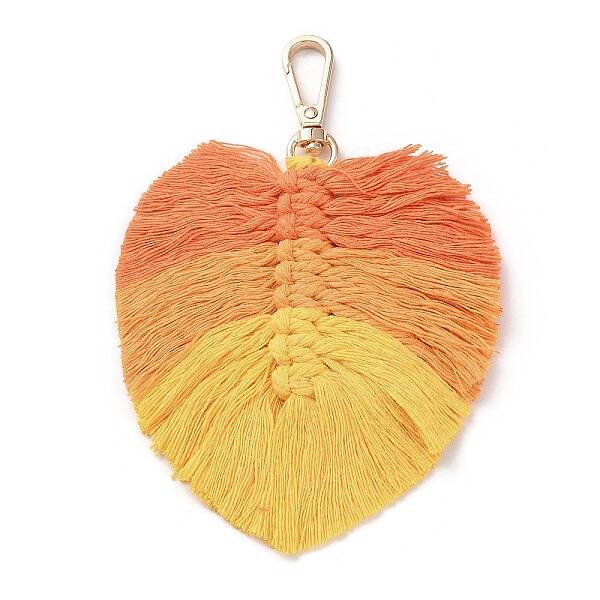 Handmade Braided Macrame Cotton Thread Leaf Pendant Decorations