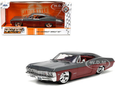 1967 Chevrolet Impala SS Gray and Burgundy with Burgundy Interior \