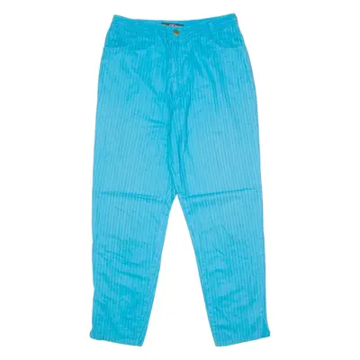 MAD JEANS Striped Womens Trousers Blue Regular Straight 80s W28 L26
