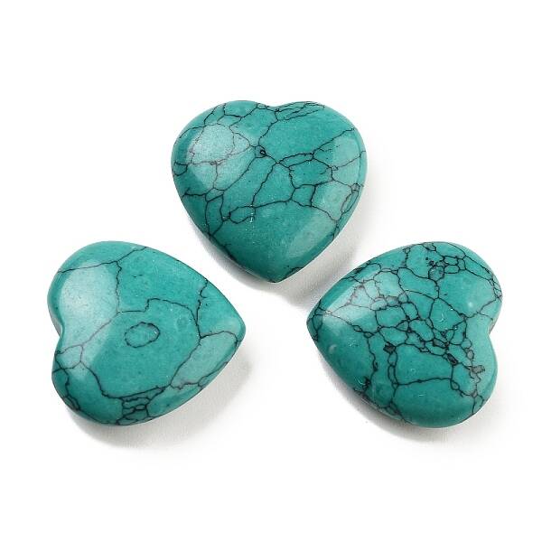 Heart Synthetic Turquoise Palm Stones