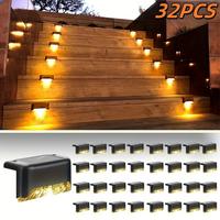 16PCS/32PCS step lights,decorative light, waterproof and dustproof,solar deck light, light source sensor, scene atmosphere li...