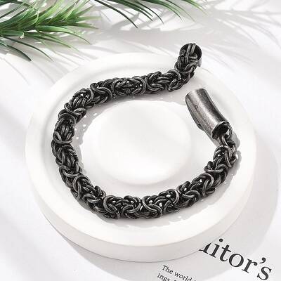304 Stainless Steel Byzantine Chains Bracelets for Women Men