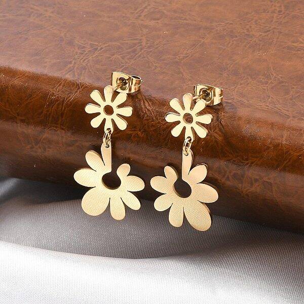304 Stainless Steel Dangle Stud Earrings for Women