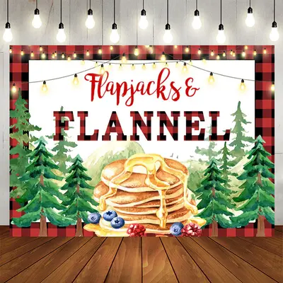 Aperturee Pine Forest Flapjacks Flannel Backdrop for Autumn