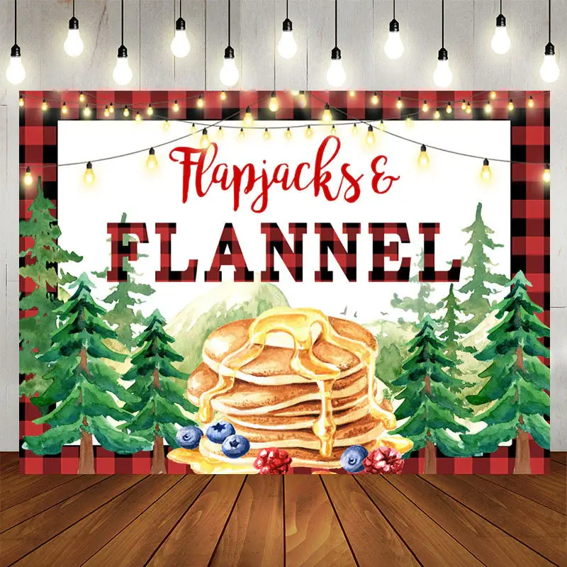 Aperturee Pine Forest Flapjacks Flannel Backdrop for Autumn