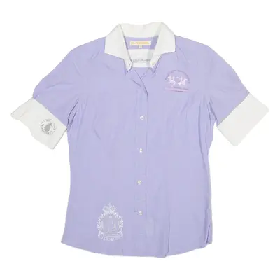 LA MARTINA Shirt Purple Check Short Sleeve Womens S