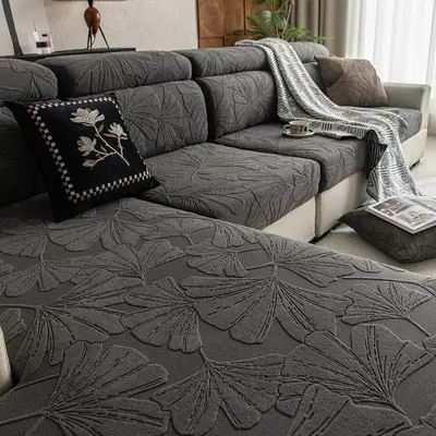 Leaf Pattern Sofa Cover, 1 Count 360 Degree Elastic Sofa Slipcover, Removable Sofa Couch Cover for Home Living Room Office De...