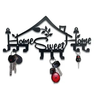 Sweet Home Letter Pattern Wall Mounted Hook, 1 Count Modern Metal Wall Hook For Home Entrance Decor, Dorm Essentials, Wall De...