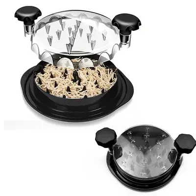 Chicken Shredder, 1 Set Chicken Breast Shredder Tool with Transparent Lid & Cleaning Brush, Meat Shredder Machine for Kitche...